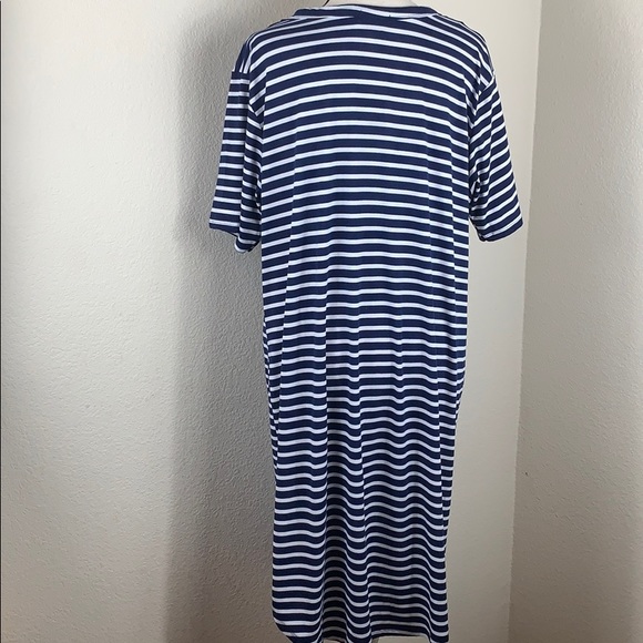 Rouge Collection blue/white stripe t-shirt dress - Picture 4 of 5